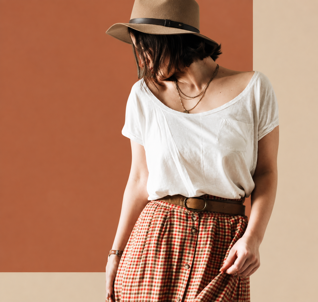 Eco-friendly fashion apparel model